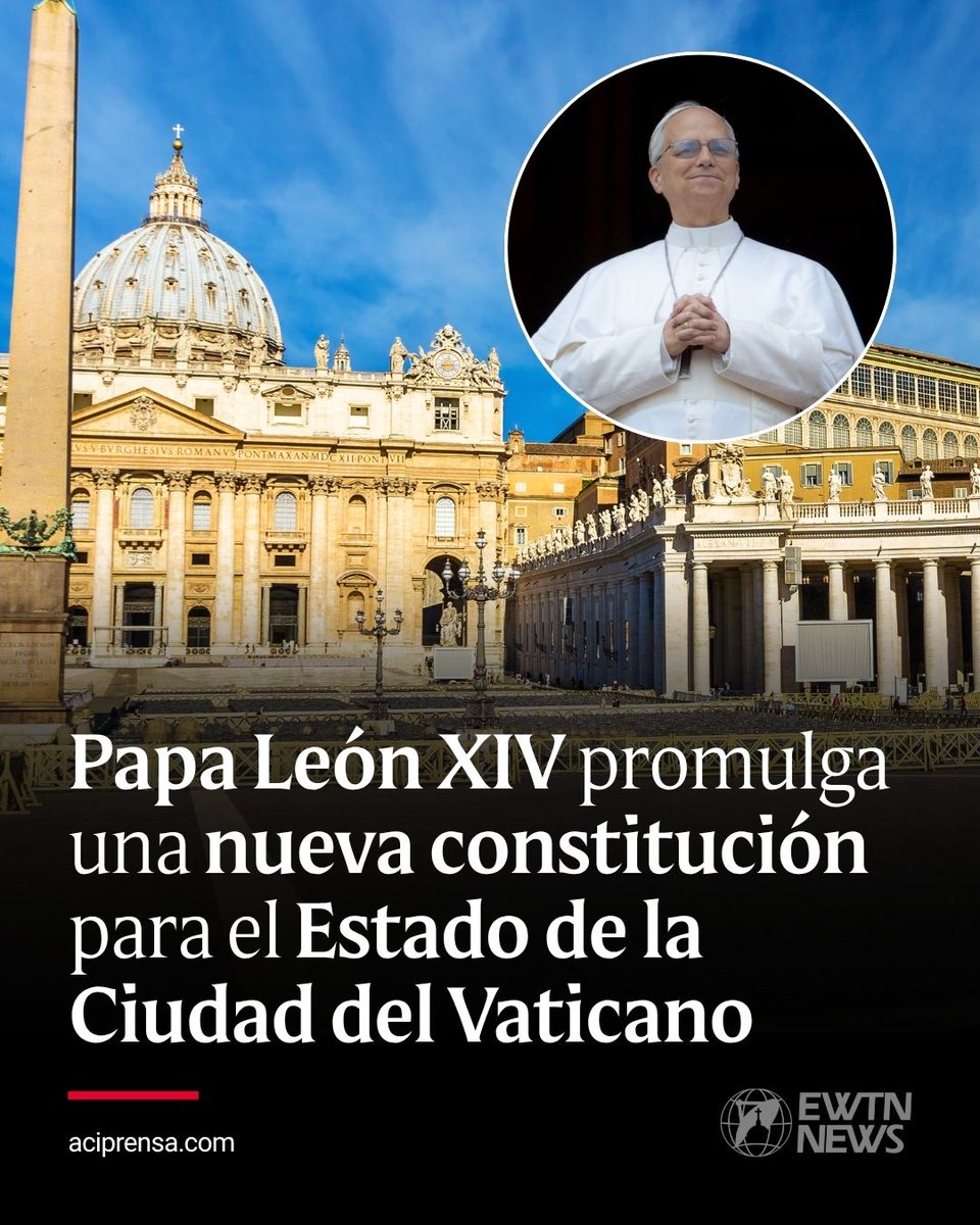 aciprensa's tweet photo. El Papa León XIV ha promulgado una nueva constitución para el Estado de la Ciudad del Vaticano, con la que se consagra formalmente la posibilidad de que una persona que no sea cardenal ejerza la presidencia de su órgano de gobierno.

Las nuevas disposiciones, que conforman la Ley Fundamental del Estado de la Ciudad del Vaticano, fueron publicadas el 31 de julio. Sustituyen la constitución de 2023 promulgada por el Papa Francisco, que hacía hincapié en la autoridad papal sobre el Estado soberano.

En una nota explicativa, el Vaticano señaló que la nueva ley respondía a los cambios gubernamentales y normativos de los últimos años.

El cambio más directo de la ley de 2026 se refería a la presidencia y la composición de la Comisión Pontificia y de la Gobernación del Vaticano.

En 2025, el Papa Francisco nombró a Sor Raffaella Petrini, FSE, primera mujer y primera persona no cardenal en ejercer la presidencia tanto de la Comisión Pontificia como de la Gobernación.

Aunque la ley de 2023 ya permitía que personas no cardenales fueran miembros de la Comisión, su presidencia había estado reservada a un cardenal.

Posteriormente, el Vaticano indicó que Francisco había modificado la Ley Fundamental en relación con el nombramiento de Petrini. En noviembre de 2025, León XIV promulgó un motu proprio en el que dispuso expresamente que personas no cardenales podían ejercer la presidencia. Con su constitución de 2026, ese cambio queda ahora codificado en la legislación del Estado.

Otros cambios incluidos en la constitución de León de 2026 se aplican a las funciones del consejero general. La constitución permite que el consejero general participe en las reuniones de la Comisión y preste asesoramiento.

La ley de 2026 también precisó las funciones del secretario general, quien ejecutará las políticas del presidente.

La nueva constitución de León XIV es la cuarta desde la creación del Estado de la Ciudad del Vaticano en 1929. Tras la firma ese año del Tratado de Letrán con Italia, se promulgó la primera constitución, que permaneció como ley del Estado soberano hasta que San Juan Pablo II la sustituyó en el año 2000.