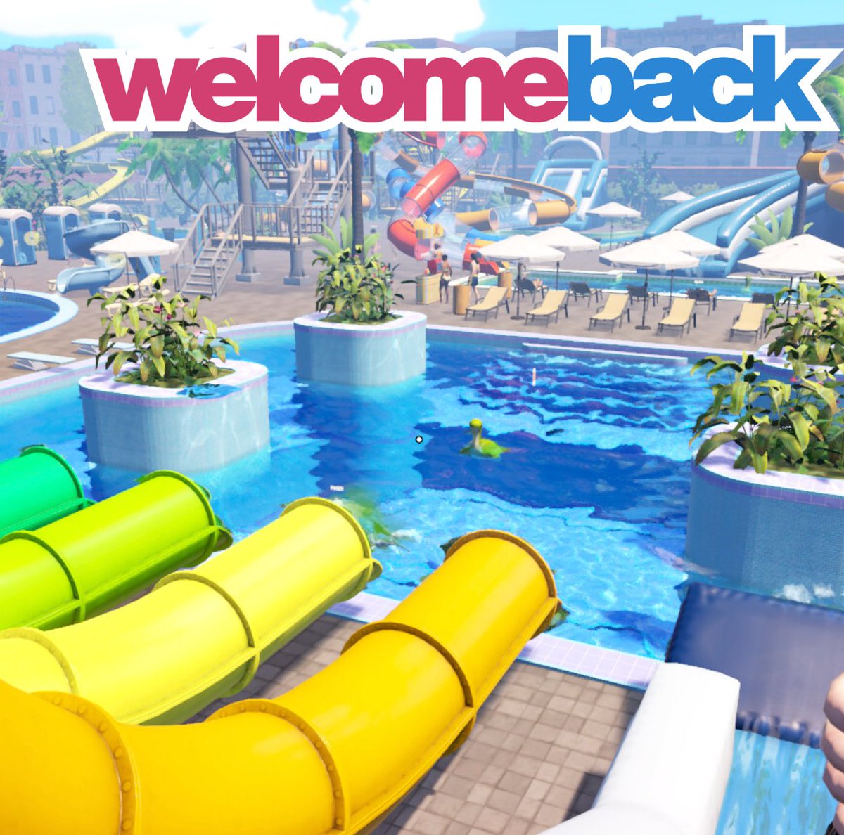 OriginsMatthew's tweet photo. THE WATERPARK RE-OPENS TODAY AT 3:00PM UK TIME.

We're back baby! Waterpark Simulator (@waterparksim) has finally hit 1.0, so as promised we're jumping back in!

There are custom-built slides, a brand-new beach map, weather, night opening, mascots, security, new quests, ziplines and, for some reason, the Mafia.

We’ll revisit the park, see what’s changed and inevitably hit everyone with a mop!

Hope you can come say hey and catch up! <3