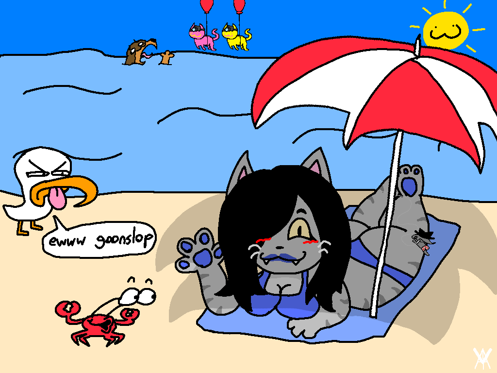 vivvythekitty's tweet photo. vivvy and her friends at the beach!!! :P https://t.co/06Bs3jLnb5
