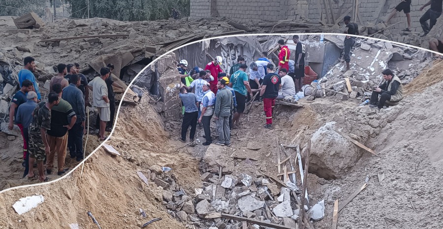 MarioNawfal's tweet photo. 🇺🇸🇮🇷 NYT published a visual investigation showing the reported U.S. dropped a 2,000-pound Mark-84 bomb on a family home on Iran’s Qeshm Island.

A husband, wife, and their 2-year-old son were killed. 2 other children were pulled out alive.

The crater and fragments match one of the largest conventional bombs in the American arsenal, dropped in a packed residential neighborhood.

According to the report, the U.S. says it was hitting IRGC targets.

The pictures raise the obvious question of what exactly was being aimed at, and why a weapon that size was used there.

Source: NYT / Writer: Lucas
