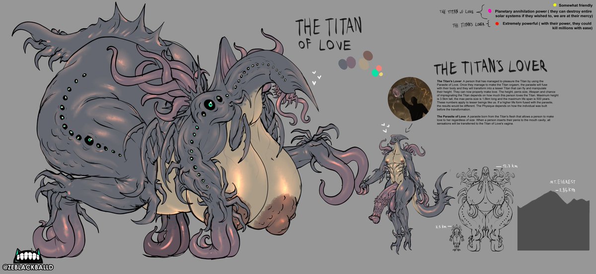 ZeBlackBallD's tweet photo. Made a cleaner and proper ref sheet for the Titan of Love and also included the Titan's Lover https://t.co/4BdtadkBXF