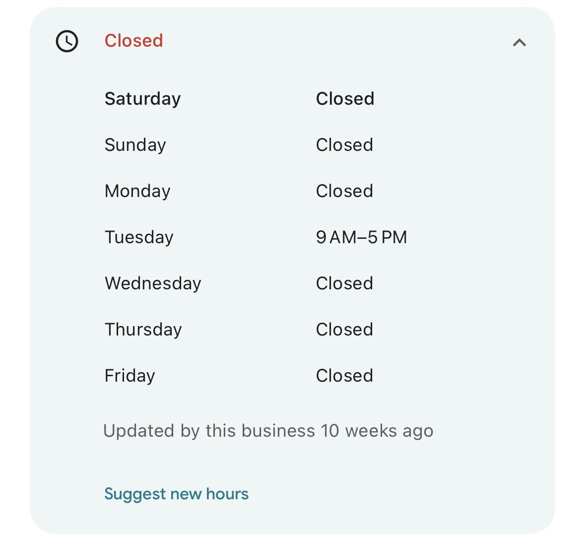 disloyalorders's tweet photo. real business hours of a restaurant in toronto https://t.co/KNqEzGMwfA