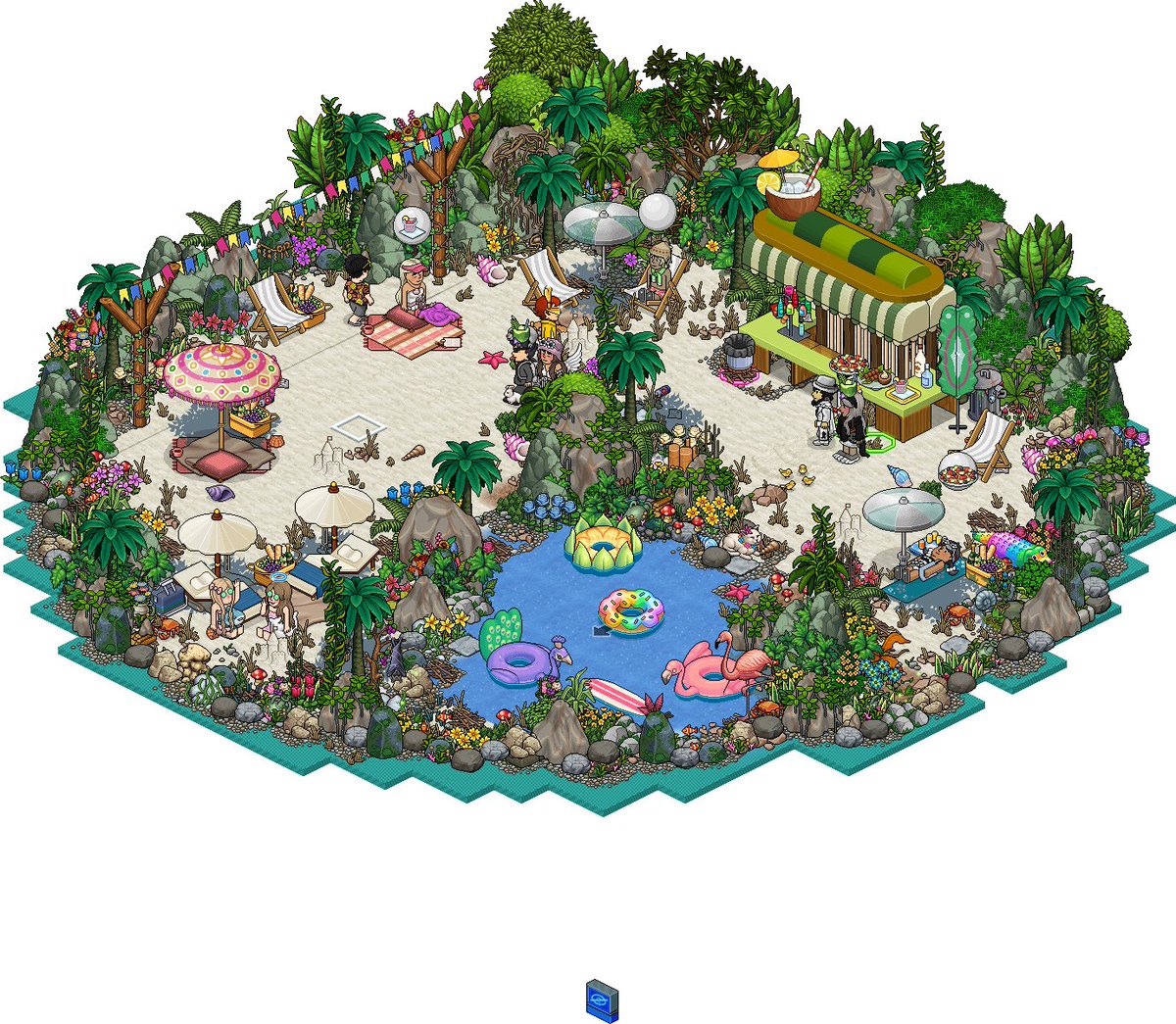 sprinklito's tweet photo. @DucketOfficial ::: Tropical Getaway ☀️

after my cute sneak peek, i had to show the full creation!!
:: guide can be found on https://t.co/Vls3mV4PO1 🤍

@Habbo #habbo https://t.co/VpAiouR74y