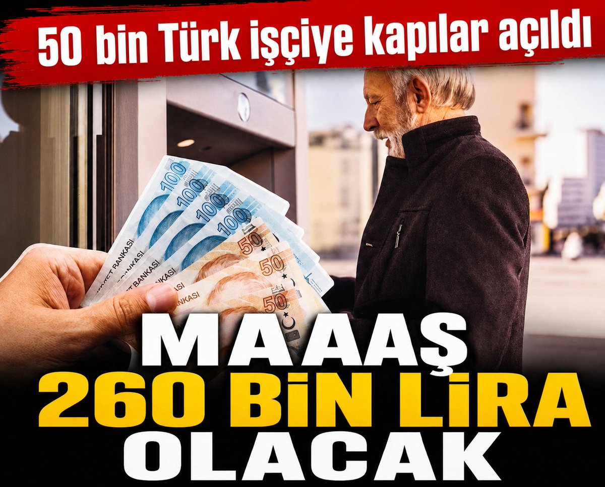 helal_platform's tweet photo. 50 bin Türk işçiye kapılar açıldı: Maaş 260 BİN LİRA OLACAK https://t.co/L4l4W4Wm4g https://t.co/2k2yTzPkOR