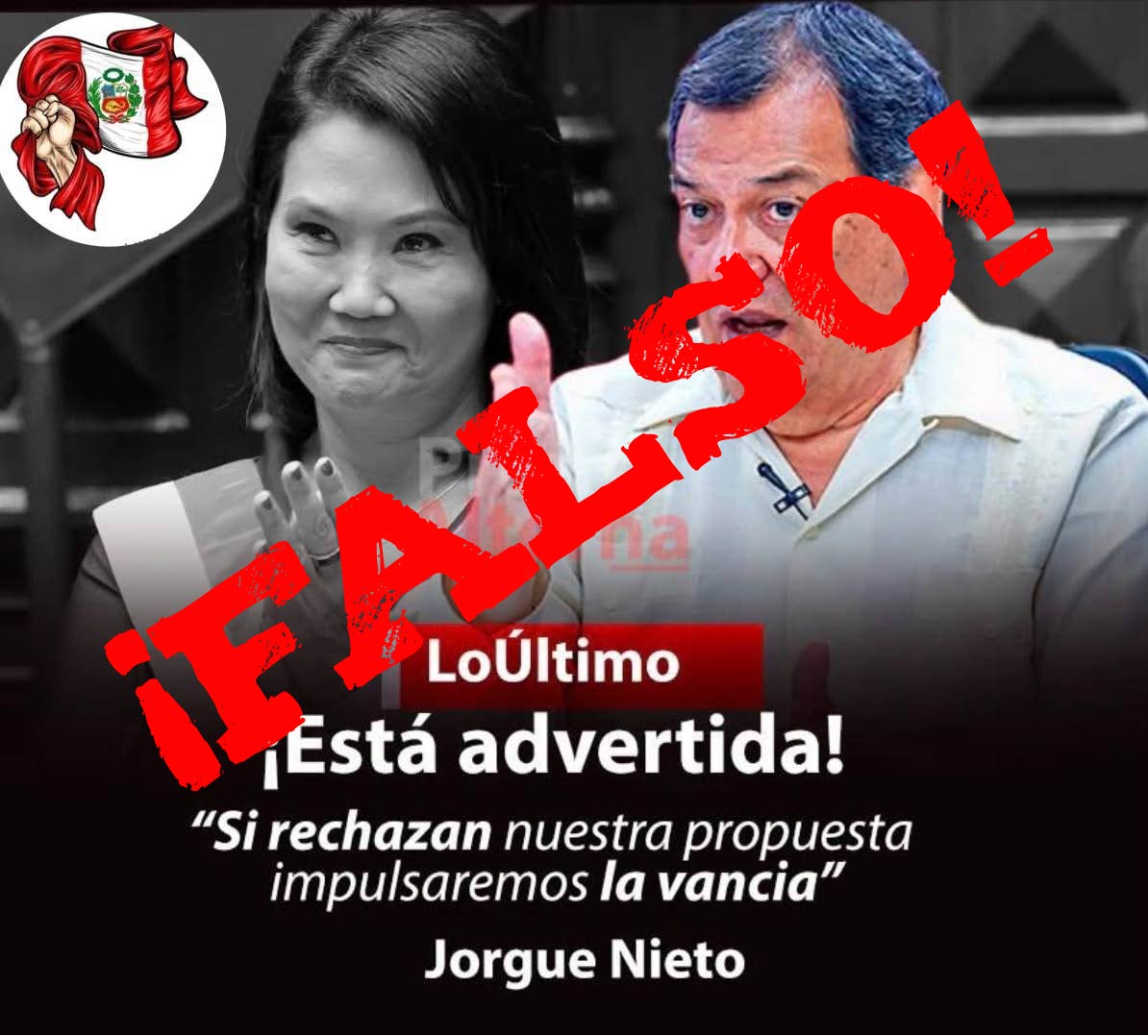 BuenGobiernoPe's tweet photo. ⚠️ ALERTA DE DESINFORMACIÓN

Las supuestas declaraciones de nuestro líder  @JorgeNietoMon  son FALSAS.
Verifica siempre la información en nuestros canales oficiales #NoALaDesinformación
#VerificaLaInformación
#SoloCanalesOficiales https://t.co/a3XOtcbvdb