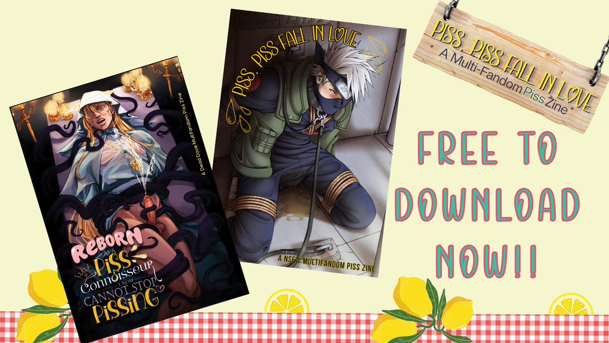 pisspartyzine's tweet photo. You don't need to hold it in anymore. Let it all out 😏

Piss, Piss Fall In Love is now available for free download! The link is in the thread below 🍋

Read along with a friend and remember to piss responsibly 💦

#pisszine https://t.co/X3x3HjUbEE