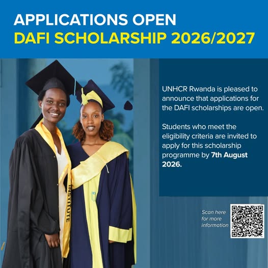 opportunitiesfy's tweet photo. 🚨 Apply for the Fully Funded UNHCR DAFI Scholarship 2026/2027 for refugees and asylum seekers in Rwanda covering Bachelor's & eligible TVET programmes—deadline 7 Aug 2026; apply: https://t.co/FvNUWwbjPY
#DAFI #UNHCR #Scholarships #Rwanda #FullyFunded #ApplyNow https://t.co/0SAdEKIUhK