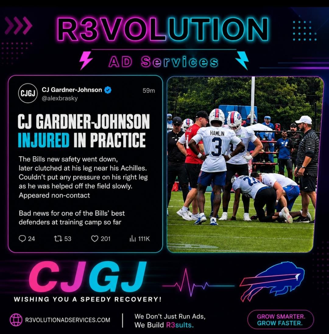 RevolutionADSer's tweet photo. Wishing CJ Gardner-Johnson (CJGJ) a speedy and full recovery. Injuries may slow the journey, but determination, resilience, and hard work define the comeback. Stay strong and come back even stronger. 💙❤️🏈

#CJGJ #NFL #BuffaloBills #Football #SpeedyRecovery https://t.co/u8XaB5n3i3