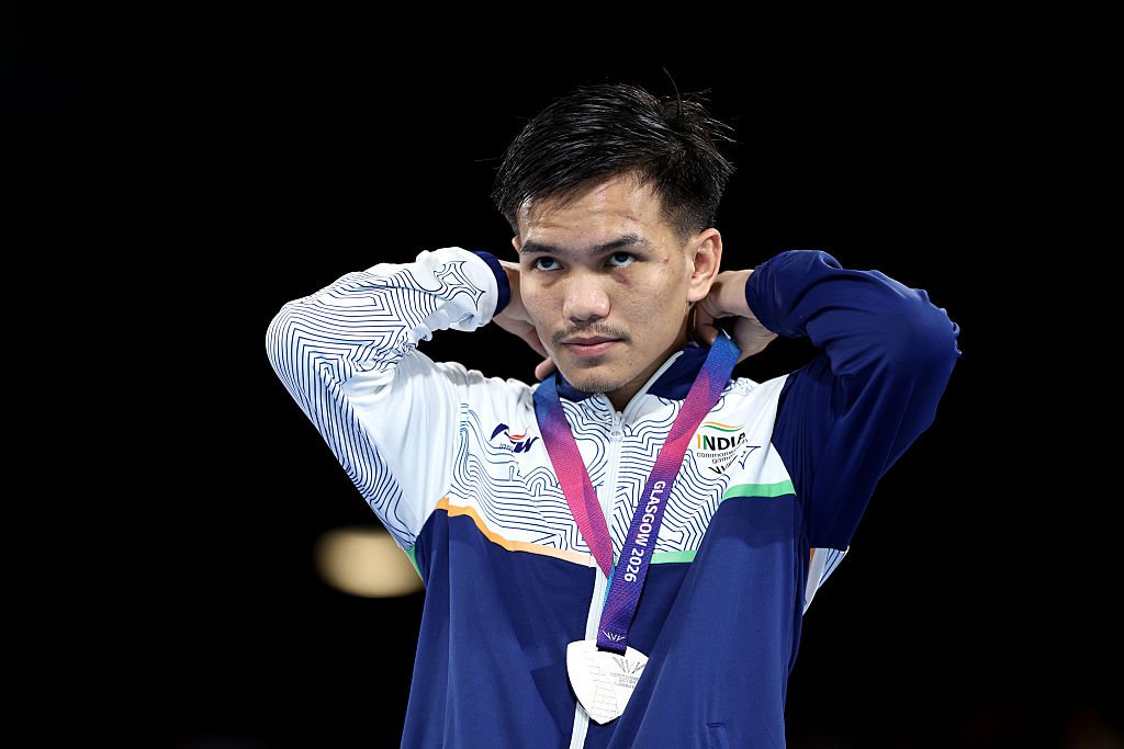 narendramodi's tweet photo. Congratulations to Jadumani Singh Mandengbam on winning a Silver Medal in the Men’s 55 kg Boxing event at the Commonwealth Games in Glasgow. His success is powered by his courage, discipline and perseverance. All the best for the endeavours ahead. 

#CWG2026 https://t.co/c7wGsEnnMQ