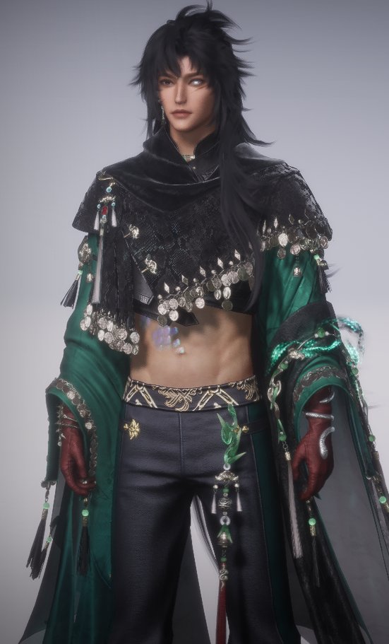 zhiyuens's tweet photo. the top part for both are crop tops which you can pair with other bottoms. (the selection for the female character is more restricted and some bottoms from other sets can't be paired with it) https://t.co/B1wIavpyii