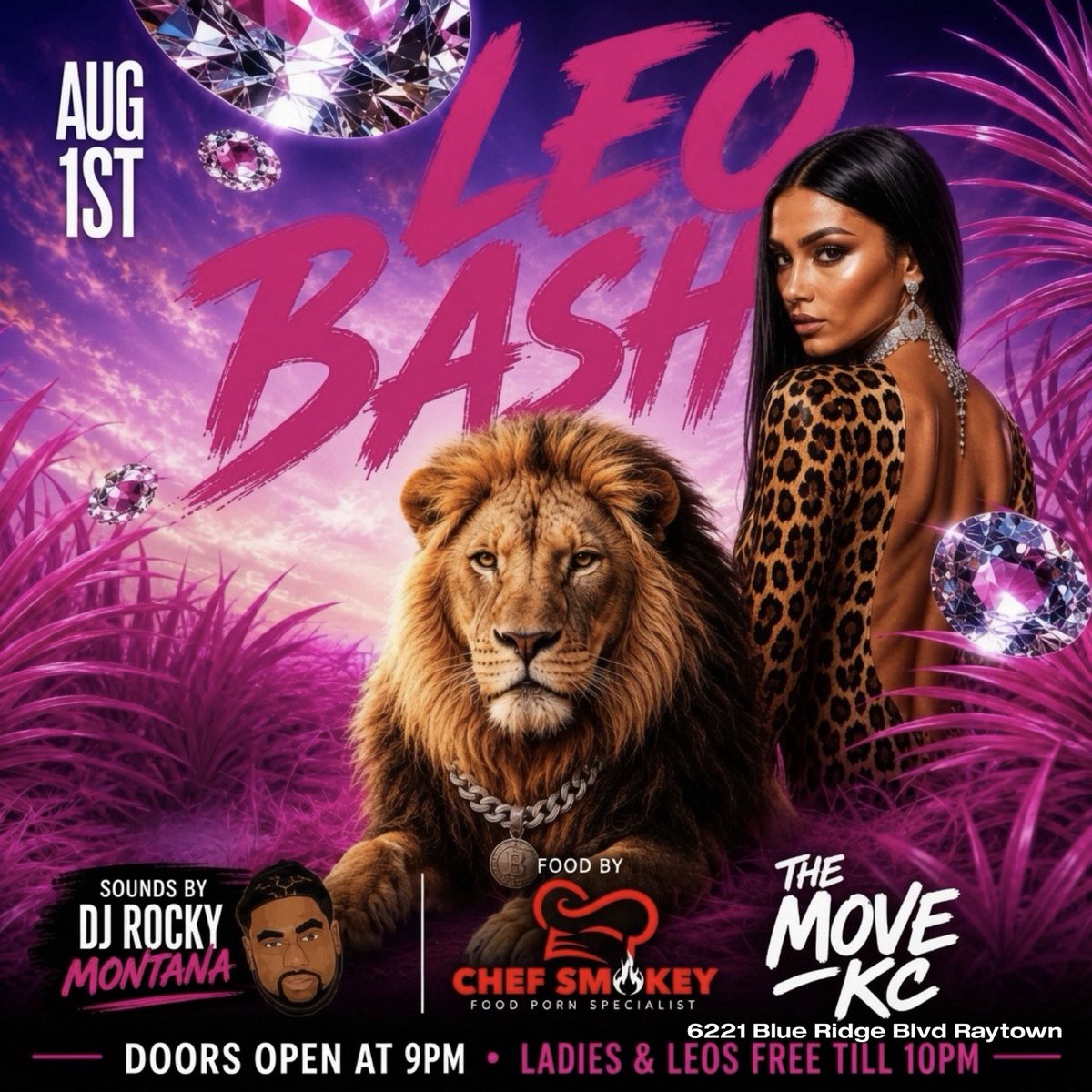 MarksMyBarber's tweet photo. #LeoBash ♌️  TONIGHT at the ALL NEW CLUB #TheMoveKc  6221 Blue Ridge Blvd 🔥 Doors open at 9pm 🚨 Sounds by Rocky Montana 🙌🏽 https://t.co/up02ly0ACy