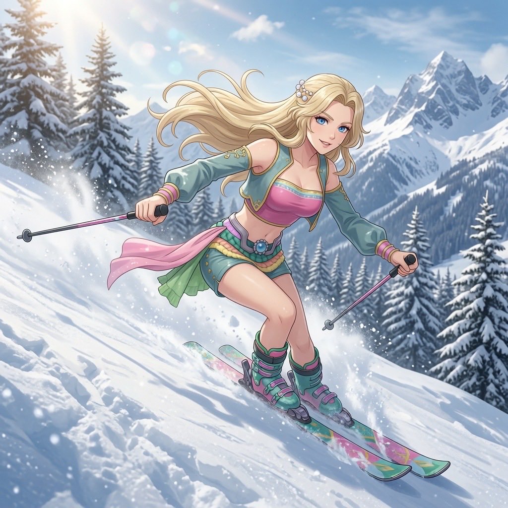 JohnyWinstons's tweet photo. Weekends are for R&R! Celes Chere skiing down the slopes SSX style! #セリス #シェール #DDFF #FinalFantasy6 #FFVI https://t.co/dumvULfLvM