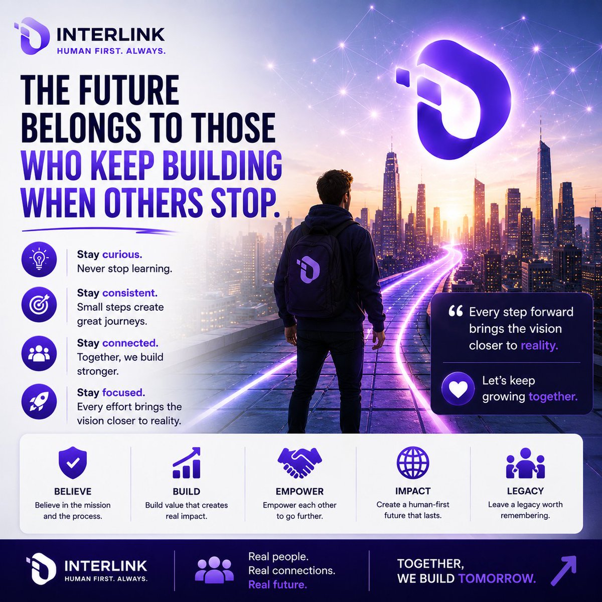 OrberThomas's tweet photo. The future belongs to those who keep building when others stop. 

Stay curious, stay consistent, and remember that every step forward brings the vision closer to reality. Let's keep growing together. 

#InterLink #ITLG #ITL https://t.co/LZxLCqPP85