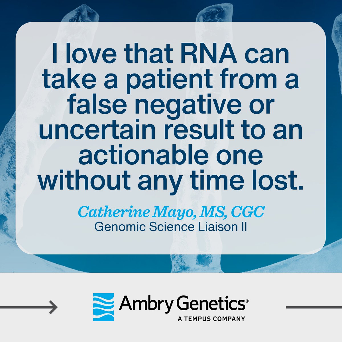 AmbryGenetics's tweet photo. In honor of RNA Day, we asked our clinical and scientific experts what they love most about RNA...see what they had to say! #genetictesting #RNA #VUS https://t.co/qAe8q8dAdH