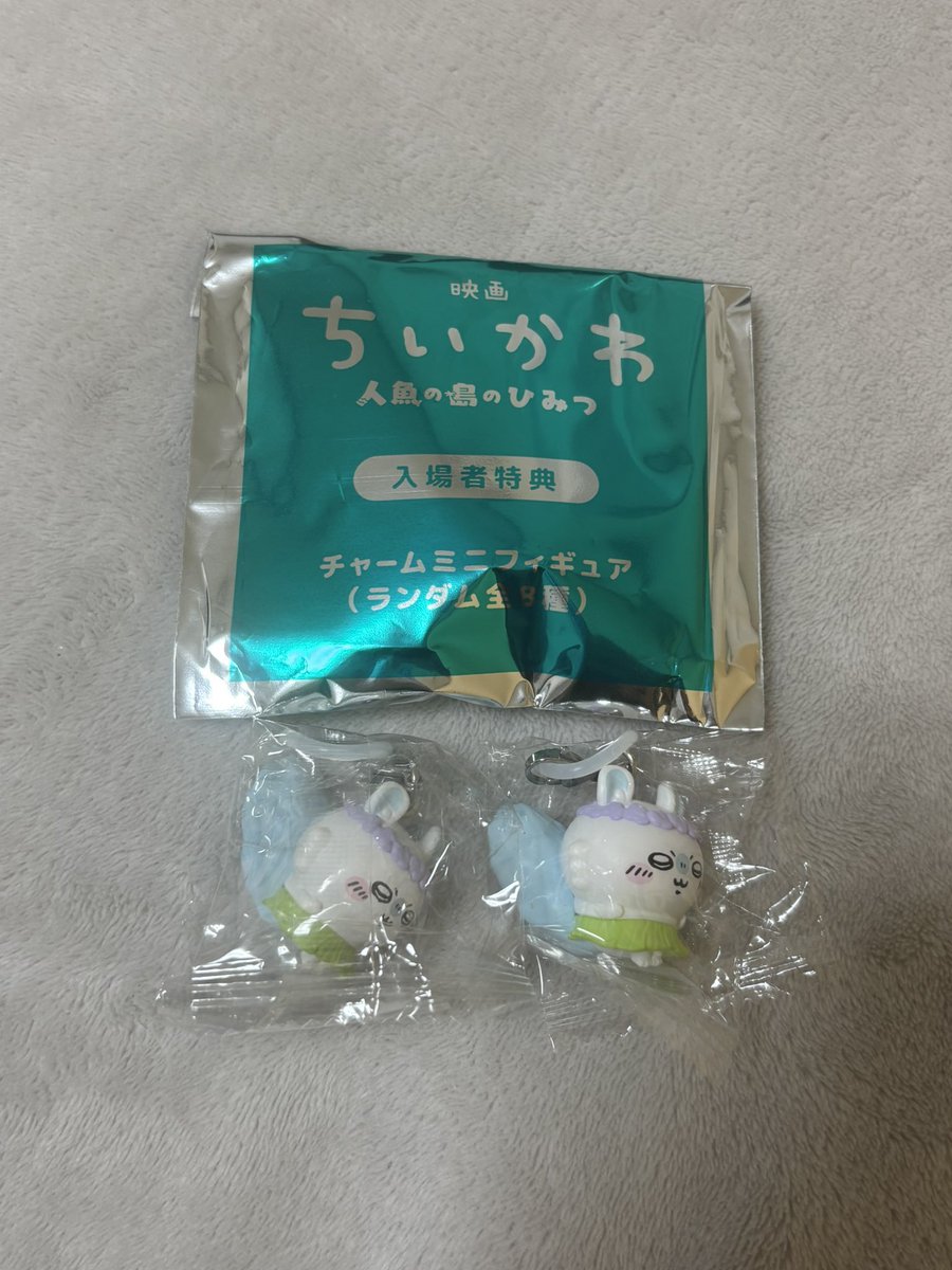 fox3q's tweet photo. 【交換】 
映画 ちいかわ 人魚の島の秘密 入場者特典 チャームミニフィギュア めじるし　

譲 モモンガ

求 うさぎ

郵送 https://t.co/KW6ebojjJL