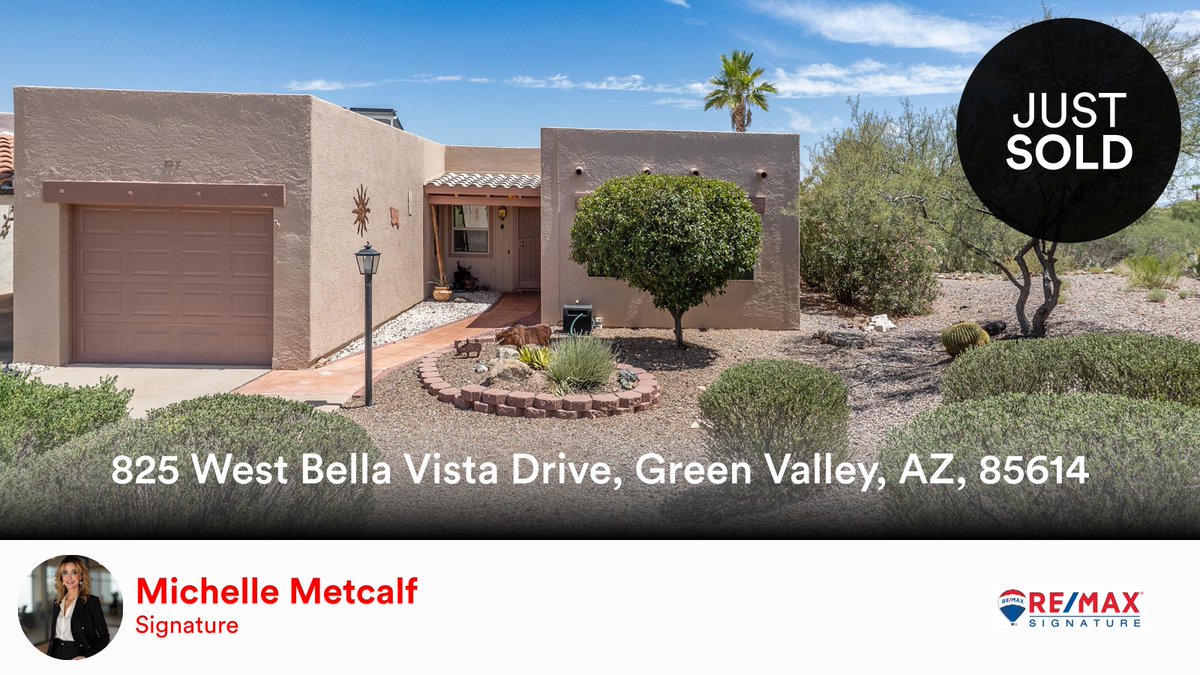 realemma6448's tweet photo. 🛌 2 🛀 2 🚘 1
📍 825 West Bella Vista Drive, Green Valley, AZ, 85614

My latest sale on RateMyAgent.
Associate Broker BR645330000
https://t.co/AForYzeiQ7

...
#ratemyagent #realestate #REMAX_Signature__Green_Valley https://t.co/A6peFd4X7s