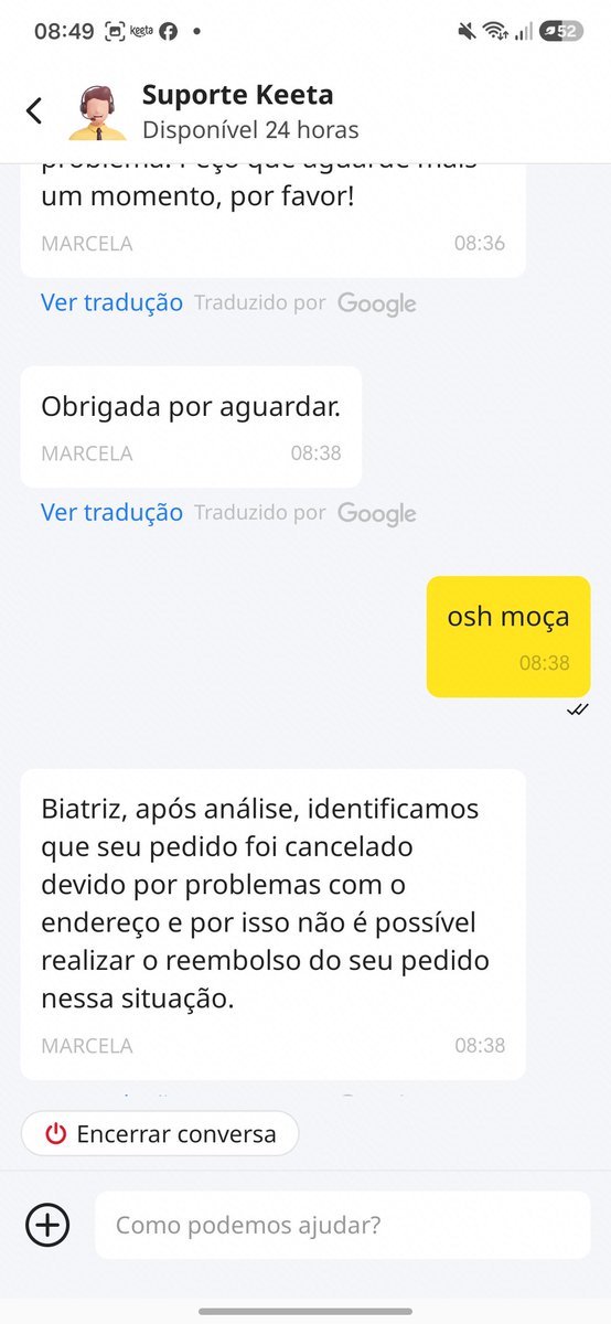 beasi__'s tweet photo. @KeetadoBrasil @KeetadoBrasil cada atendente com uma resposta diferente (que literalmente é pra me despachar do chat, já trabalhei com a mesma coisa e não sou idiota de não perceber quando um atendente de Telemarketing está mentindo)
e nada do meu pedido ser cancelado. https://t.co/cLEq6Lt6zO