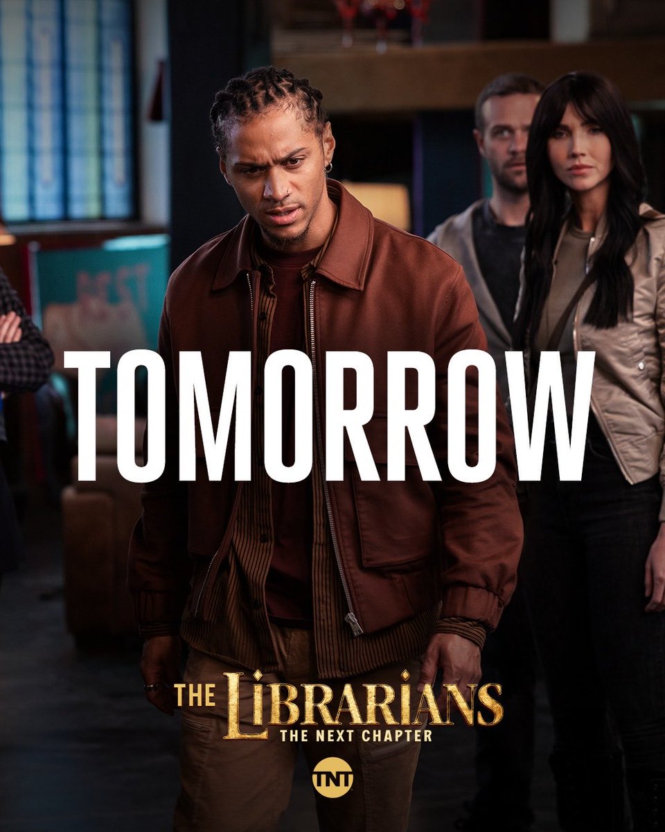 Dean_Devlin's tweet photo. Tomorrow, a new chapter begins. Join us for the two-night premiere of Season 2 of #TheLibrarians: The Next Chapter, Sunday and Monday at 9/8c on TNT. https://t.co/HfmmdXJU4g