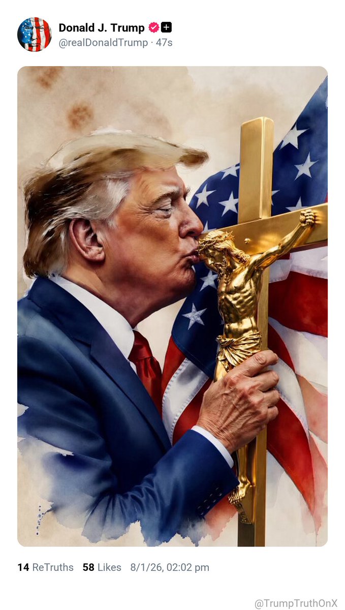 TrumpTruthOnX's tweet photo. New media post from Donald J. Trump

( TS: Aug 1 2026, 2:02 PM ET )​​​​​​​​‍‌​​​‌‌​​‍‌‍‍‍‍​‌‌‍‍​‍​‍​‌‌‌​‍​​‌‍​‌ https://t.co/aXojDrUYtZ