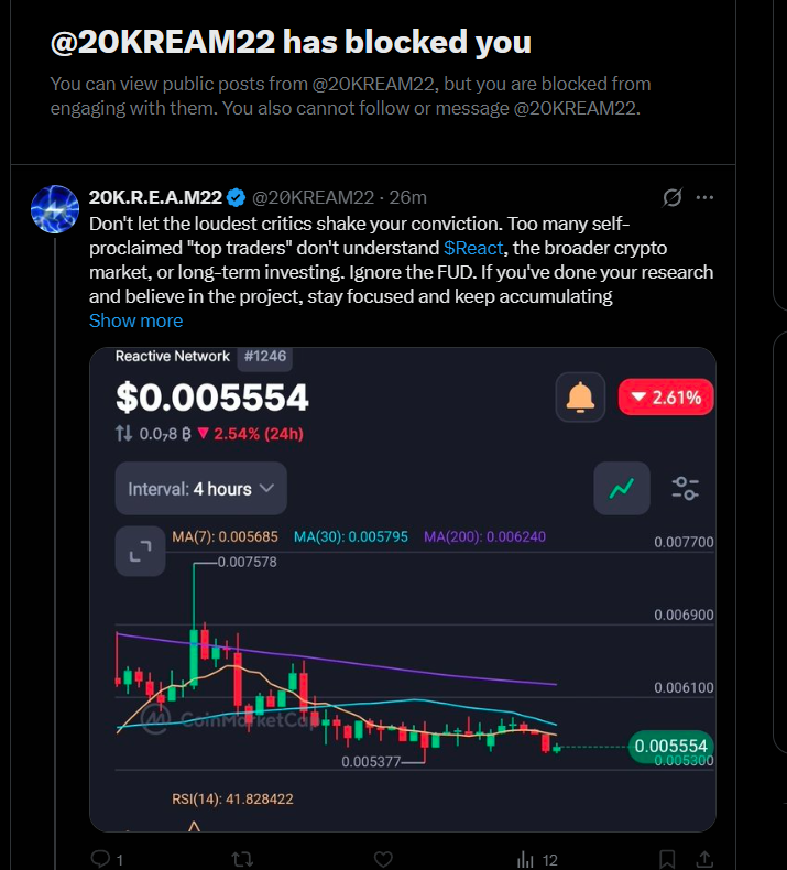 Z33HAHAHAH's tweet photo. Keep believing goys after a -90% its going to 0,0001 but this thing @20KREAM22 likely a bot is a burner account for @MYC_NETWORK to keep some sort of face and make u believe so they can short whats left of the pump. #SAAR #MYC #Dogs https://t.co/rpNct47Yqc