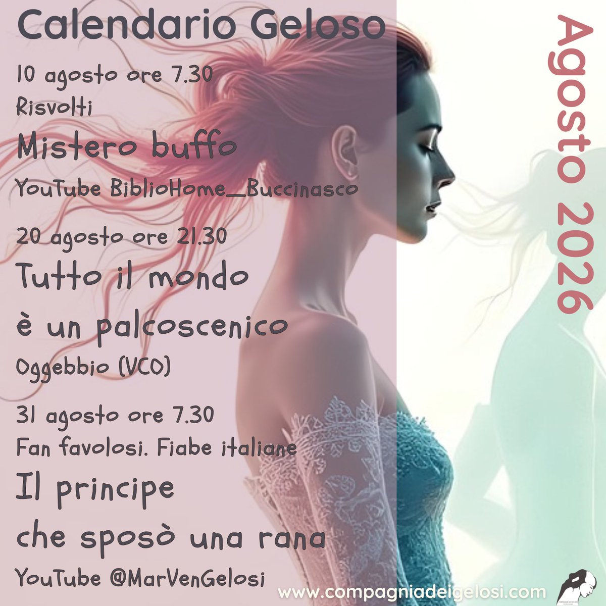 compagniagelosi's tweet photo. ⛱️🛵CALENDARIO GELOSO🛵⛱️

⛱️Con chi passare il torrido #agosto?! I #Gelosi consigliano #ItaloCalvino, #DarioFo e #WilliamShakespeare. 
🐸Per le bambine e i bambini ecco ‘Il principe che sposò una rana’.
🛳️E per tutti gli altri i #risvolti e un recital di sonetti shakespeariani. https://t.co/zXoBrgPymR