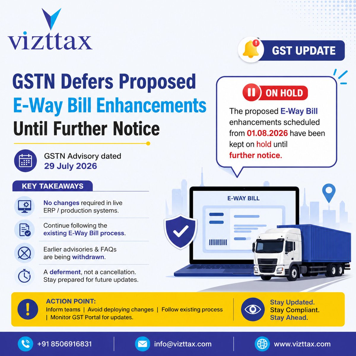 vizttax's tweet photo. ๐จ ๐๐๐๐ ๐๐ฎ๐ญ๐ฌ ๐๐ซ๐จ๐ฉ๐จ๐ฌ๐๐ ๐-๐๐๐ฒ ๐๐ข๐ฅ๐ฅ ๐๐ง๐ก๐๐ง๐๐๐ฆ๐๐ง๐ญ๐ฌ ๐จ๐ง ๐๐จ๐ฅ๐
#GST #GSTN #EWayBill #TaxUpdate #IndirectTax #Compliance #ERP #Logistics #Finance #Business #IndiaTax #Vizttax https://t.co/IIv4tzf3fS