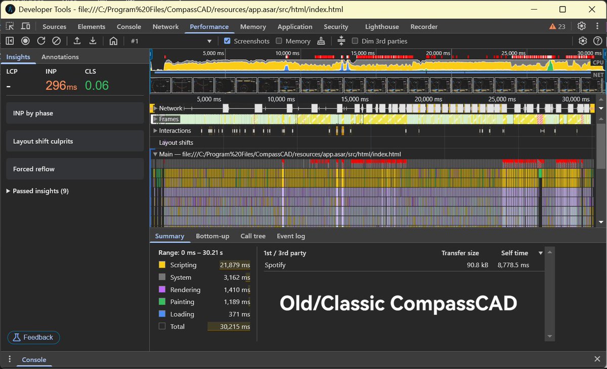 CompassCAD's tweet photo. To prove that we are not lying about our performance metrics for NEXT, here are the raw numbers from Chrome's performance analysis. https://t.co/m8GJZIMn8n