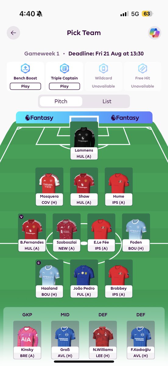 Anthonyromeo71's tweet photo. @FPL_Harry @FFScout BB1 WC4 for Palmer and other fixtures to hit https://t.co/80nyvlqtnd