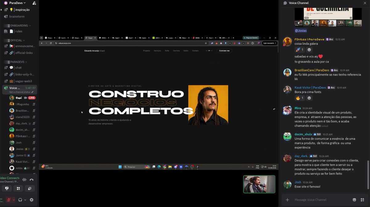 joshkladev's tweet photo. Que aula incrível! 🔥

Hoje participei do curso Frontend nos tempos da IA, promovido pela @ParaDevsAI e ministrado pelo especialista @soucapi.

Saio com vários aprendizados que vou aplicar nos meus próximos designs e projetos. 🚀 https://t.co/iaEnRCfN9N
