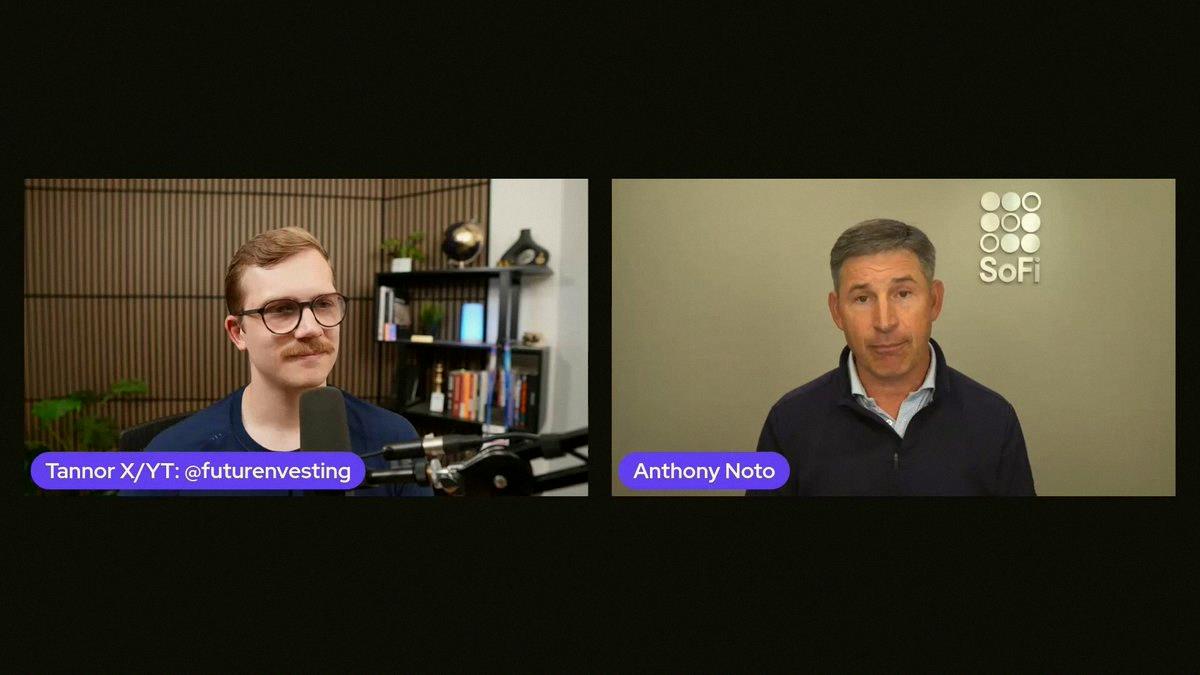 MathWithEden's tweet photo. SoFi's revenue, earnings, and tangible book value all went up last quarter—but the stock still dropped.

CEO Anthony Noto mentioned in a recent chat: every metric that matters improved, like price-to-revenue and EV/EBITDA, with revenue up 40% and earnings growing even faster. https://t.co/uXXBZRjw33