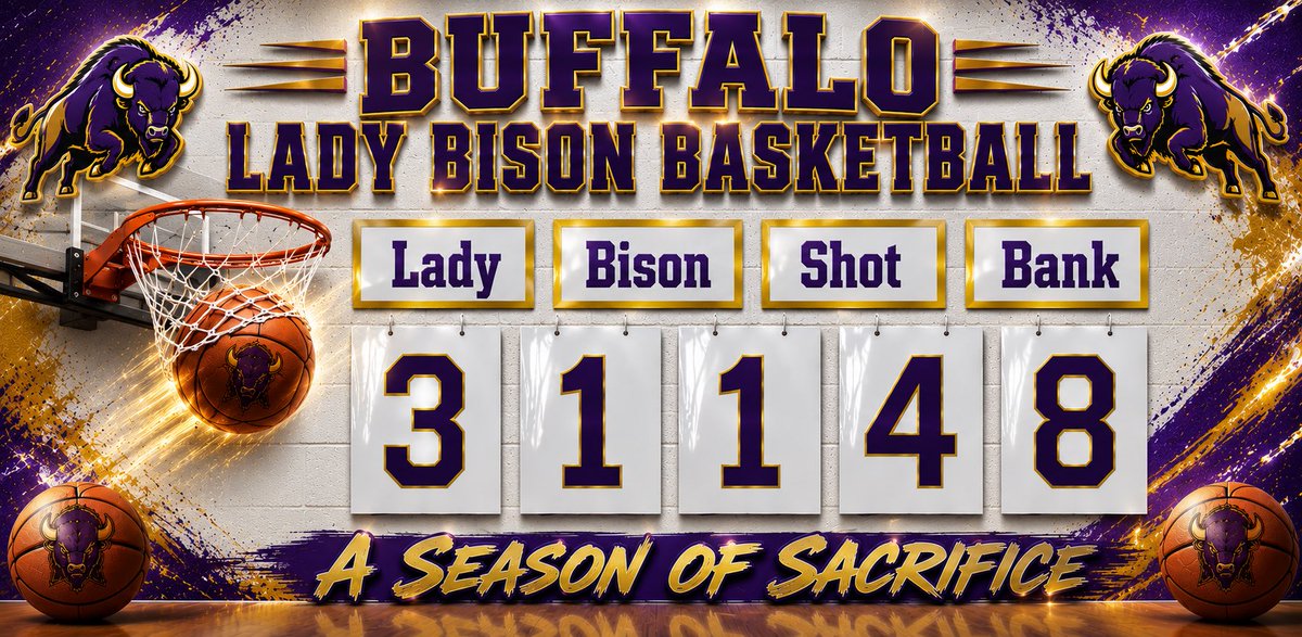 HarperS2029's tweet photo. Season of Sacrifice. Sophomore season is about 90 days away. This summer we were challenged to get 30,000 shots and we did it!! My summer total was 4k!! Can’t wait for school to start and get back with my team
#LB4L #LadyBison #PurpleandGold #BuildingaLegacy #SoS https://t.co/AE7fOkXOJg