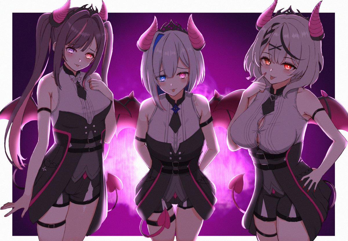 sohachi's tweet photo. #AZKiART
#かなたーと
#さかまた飼育日記
かなけん小悪魔トリオ"夜の部"
みんな覚醒して魔王になってしまったので、もう逃げられない https://t.co/tnR7elFfSB