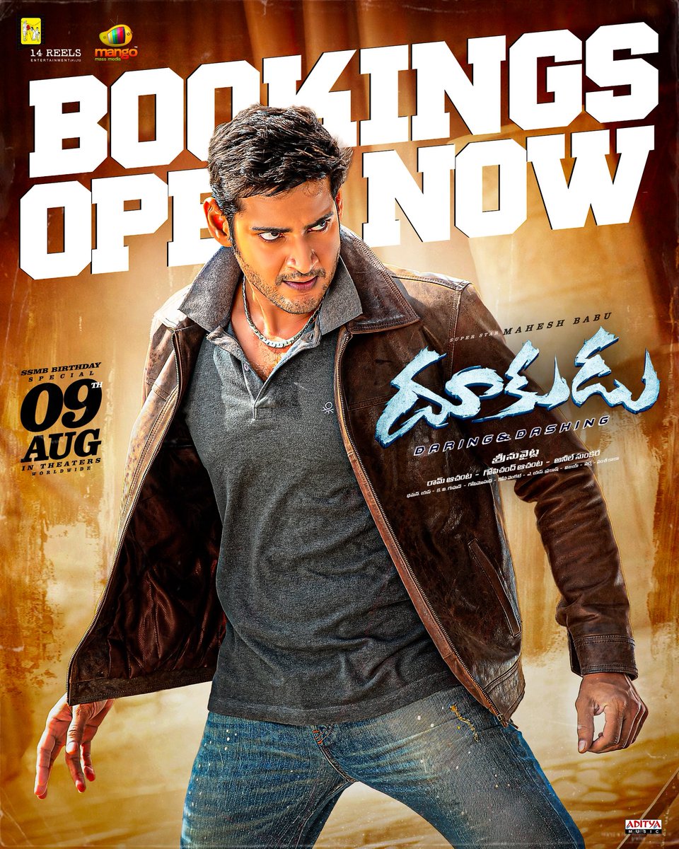 MaheshFanTrends's tweet photo. ⚠️ #Dookudu Tickets Live Open 🎟️

Book here 🔗 https://t.co/UlECqq5odt

Celebrate Superstar @urstrulyMahesh’s Birthday with #Dookudu4K in theatres worldwide on August 9th ❤️‍🔥

#DookuduReRelease https://t.co/CVc5YNpL1u