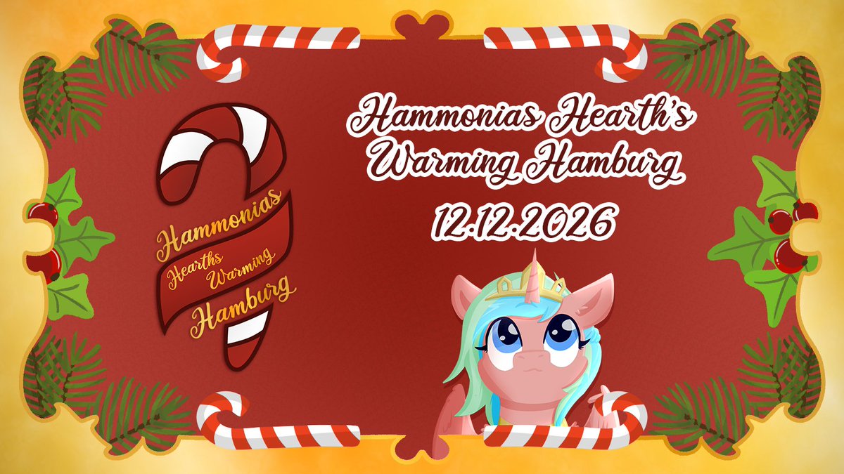 HNSEev's tweet photo. The wait is over – it's finally time for our first announcement!

Mark your calendars!

On the 12th December 2026, we'll be celebrating the 6th Hammonia's Hearth's Warming!!

#brony #mlp #hamburg https://t.co/EVedFzUV2p