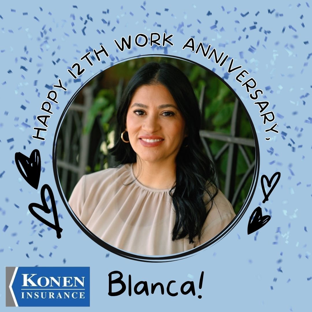 koneninsurance's tweet photo. Happy 12th Work Anniversary to Blanca! Your dedication, professionalism, &amp; commitment to helping our clients make a difference every day. Thank you for being such a valued part of our team—we're grateful for everything you do &amp; look forward to many more successful years together. https://t.co/m35ouQoMVe