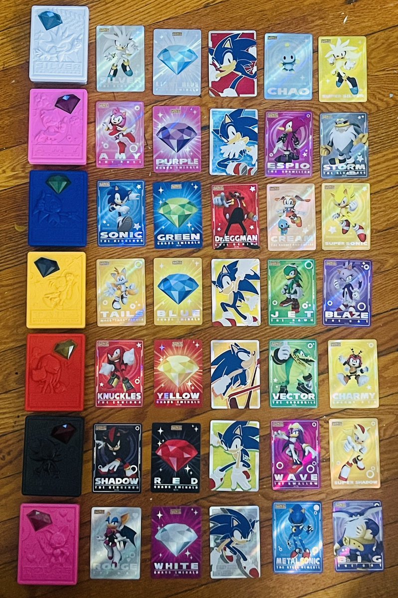 MCKNUX's tweet photo. I am finally done! Done eating @Wendys too 🤣 Big shoutout to @Gaarkashi for the help too! But that’s every box and every card from the #SonicTheHedgehog collab! Until the next #Sonic collab… May it be easier to deal with employees and obtain what I need 😩🤣

#SEGA @SEGA @sonic_hedgehog