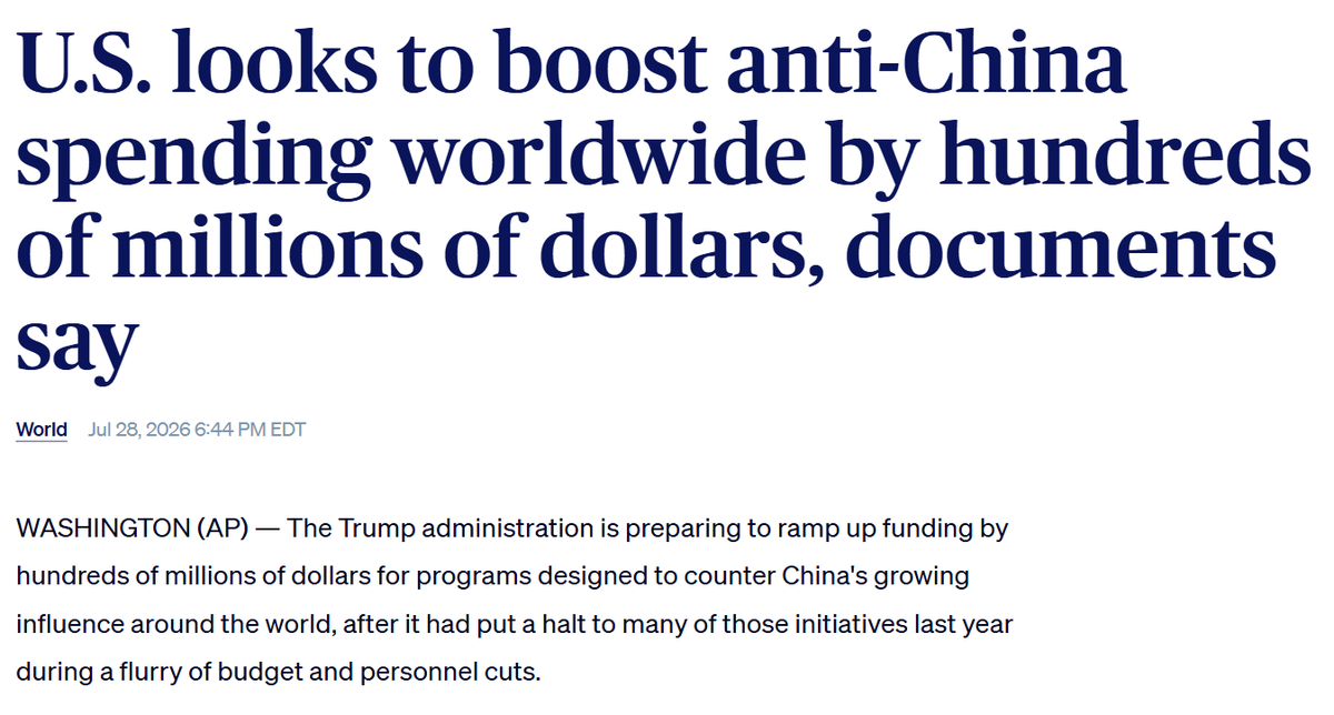 BenjaminNorton's tweet photo. Poll after poll shows that China is much more popular than the US around the globe.

The US empire has nothing positive to offer the world, only war &amp; genocide.

So the US government is spending more and more money to demonize China. That's all it can do.

https://t.co/dIwA0oOTgt https://t.co/BdWBtThopD