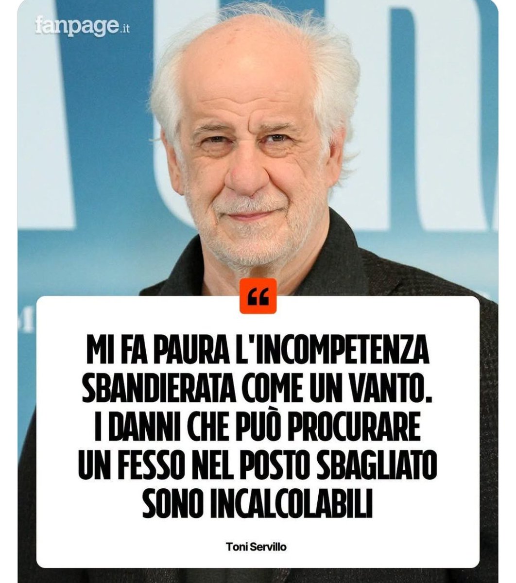 MarcoEs12857627's tweet photo. Toni Servillo fotografa perfettamente la realtà.
"I danni che può provocare un fesso nel posto sbagliato sono incalcolabili."
A CHI VI FA PENSARE?
#Toniservillo #politica
#citazioni https://t.co/VQqiVOhX9B