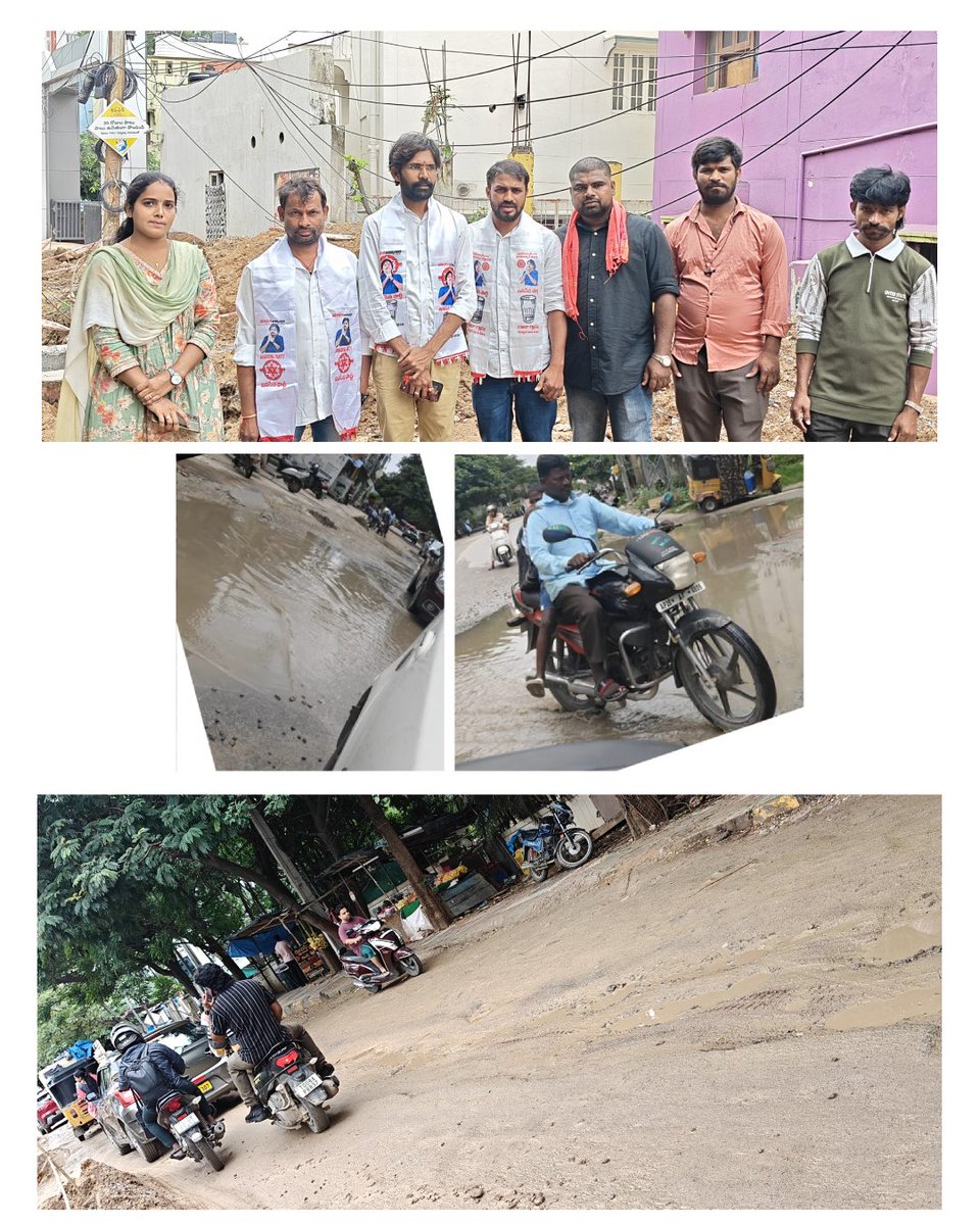 drmaadhavareddy's tweet photo. 🚧 మియాపూర్ మయూరి నగర్ డివిజన్‌లో రోడ్డు సమస్యపై జనసేన పార్టీ నిరసన 🚧  మియాపూర్ మయూరి నగర్ డివిజన్ పరిధిలోని హెచ్‌డిఎఫ్‌సి బ్యాంక్ నుంచి SMR వినయ్ హైలాండ్స్ వరకు (నడిగడ్డ తండాకు వెళ్లే రోడ్డు) తవ్వకాలు చేపట్టి నెలలు గడిచినా పనులు పూర్తి కాకపోవడంతో స్థానిక ప్రజలు తీవ్ర ఇబ్బందులు ఎదుర్కొంటున్నారు.  📌 ప్రజలు ఎదుర్కొంటున్న ప్రధాన సమస్యలు: 🔸 ఉదయం పాఠశాల బస్సుల రాకపోకలతో తీవ్ర ట్రాఫిక్ సమస్య. 🔸 ఉద్యోగులు, విద్యార్థులు, స్థానికులు కార్యాలయాలు మరియు ఇతర అవసరాల కోసం ప్రయాణించడంలో ఇబ్బందులు. 🔸 దుమ్ము, బురద, గుంతల కారణంగా ప్రమాదాల ముప్పు పెరుగుతోంది.  📢 జనసేన పార్టీ డిమాండ్: ప్రజల ఇబ్బందులను దృష్టిలో ఉంచుకుని సంబంధిత అధికారులు వెంటనే రోడ్డు పనులను పూర్తి చేసి, రోడ్డును శాశ్వతంగా పునరుద్ధరించాలని జనసేన పార్టీ బలంగా డిమాండ్ చేస్తోంది.  🤝 ఈ కార్యక్రమంలో పాల్గొన్నవారు: ప్రవీణ్ సాహు, హరినాయక్, మాధవ్ రావు, కేశవ్ రావు, వీరమహిల హరిత గారు మరియు జనసేన పార్టీ జనసైనికులు.  ప్రజల సమస్యల పరిష్కారమే జనసేన లక్ష్యం. ప్రజల కోసం... ప్రజలతో... జనసేన! ✊  #pawankalyan #janasenaparty #serilingampally #politics #telanganajanasenaparty