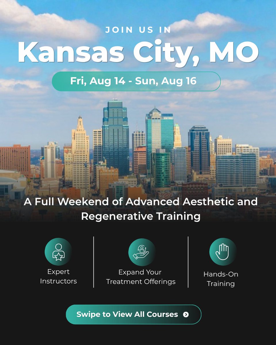 EmpireMedical's tweet photo. Join Empire Medical Training in Kansas City, MO for an immersive weekend of hands-on aesthetic and regenerative medicine training designed to help you expand your skills, increase your confidence, and deliver exceptional patient outcomes.
>> https://t.co/ka7GdovzWD https://t.co/8e3Ryf75Bw