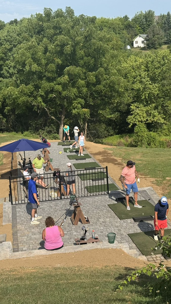 GolfSuper2GM's tweet photo. Once again, our crew delivered in a big way with another summer project! We completely transformed our driving range tee line with a new paver pad, creating a cleaner look and a better experience all for under $7K ⛳💪 @GCSAA #GolfCourseManagement #DrivingRange #TeamWork https://t.co/bzAse4wI2h