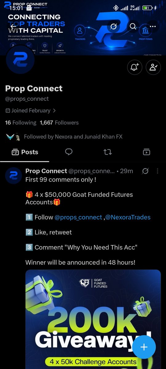fx_lonely's tweet photo. @props_connect @NexoraTrades I've been commenting on your post... hopefully I win an account soon..I need to diversify my trading account and scale up https://t.co/ZCpz8Ak3HC
