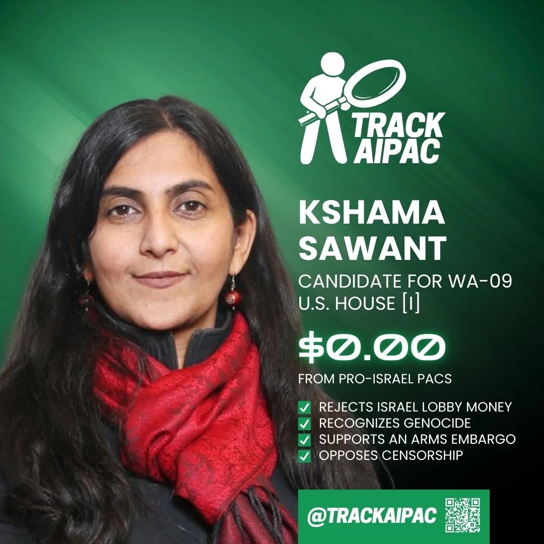 TrackAIPAC's tweet photo. Vote @cmkshama for WA-09 on Aug 4! https://t.co/HGtVP1IeZ2