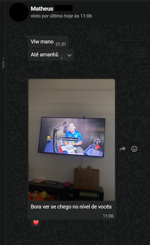 LeoVillaZ's tweet photo. Quando você influência o amigo do trabalho a assistir as aulas do @guanabara dá até um quentinho no coração! https://t.co/K1QWargZ3g