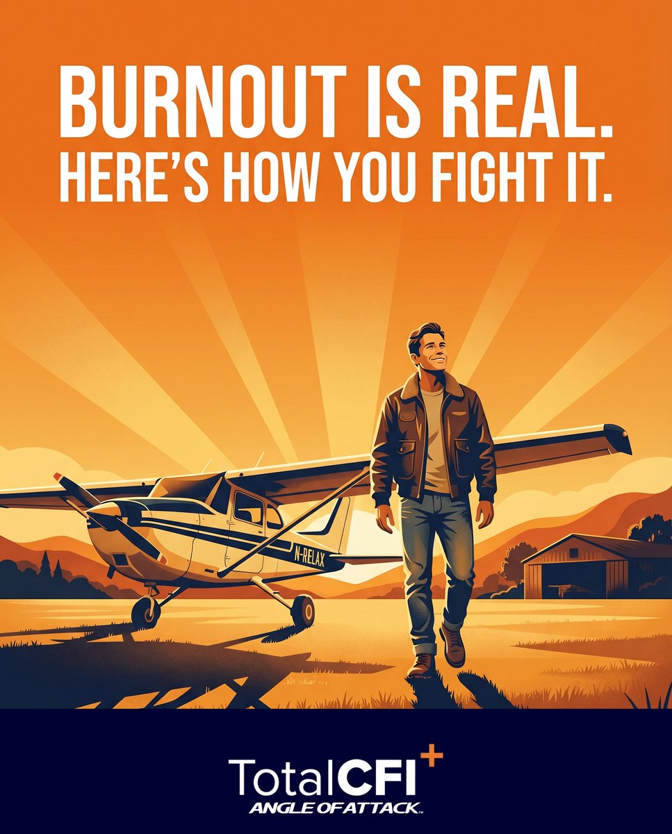angleofattack's tweet photo. Burnout is real. Here's how you fight it.

Keep flying for fun. Stay connected to why you started.

#CFI #flying #aviation #studentpilot #learntofly
Get it free → https://t.co/suZImqR2Gk https://t.co/44lqg43qZS