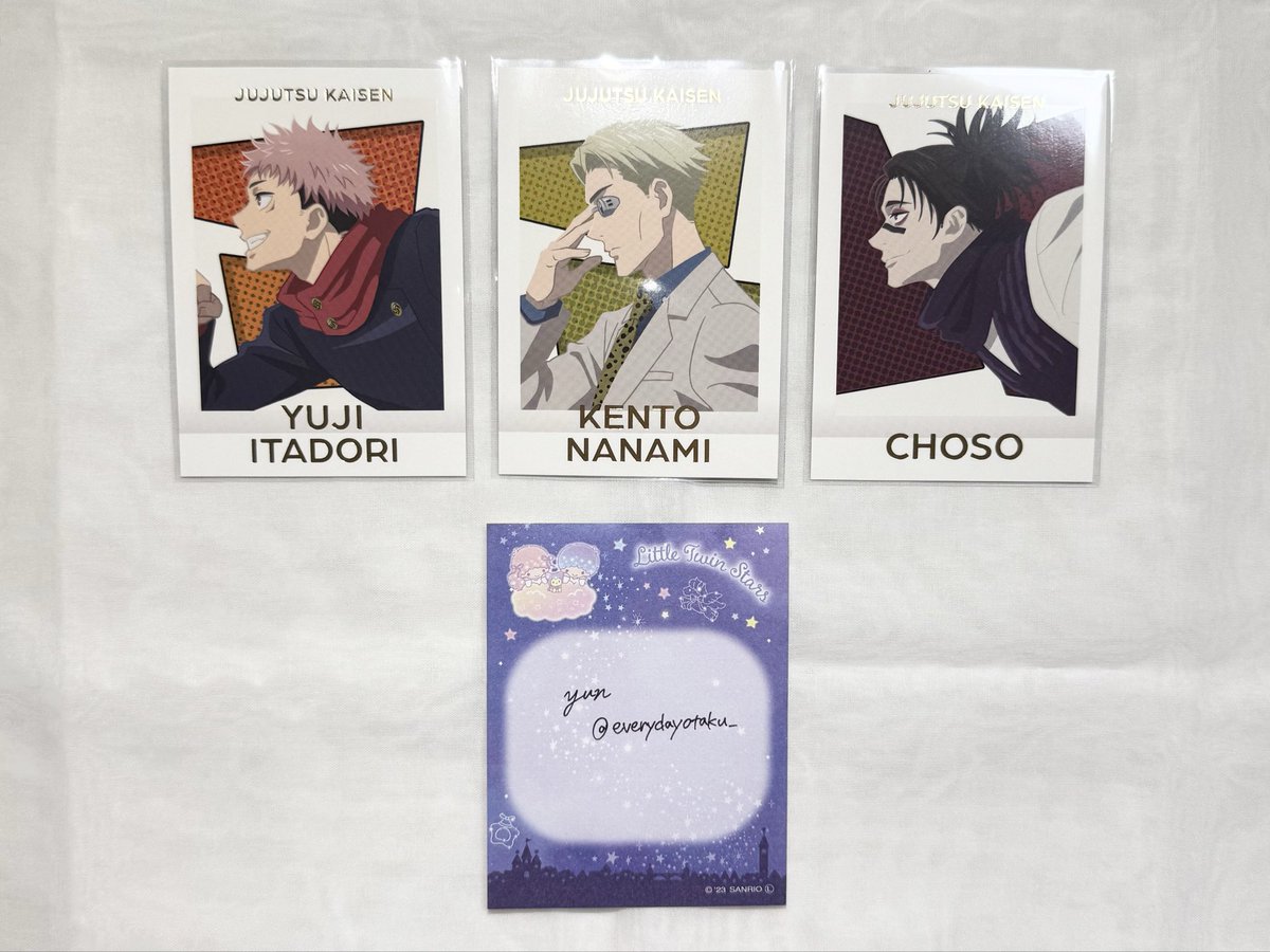 everydayotaku_'s tweet photo. 【交換】呪術廻戦 5周年 ぱしゃこれ Premium ランダム グッズ カード

譲:虎杖、七海、脹相
求:二年乙骨

✧︎じゅじゅフェス当日,都内手渡しもしくは郵送可能
お気軽にお声かけください💍🤍 https://t.co/sjtrSbBUUU