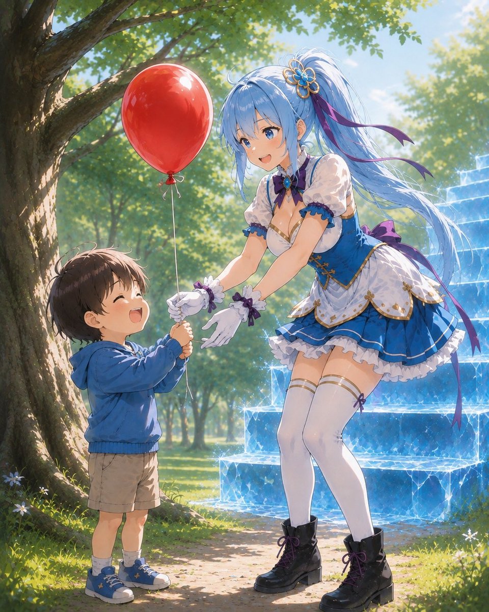 m_u_nexus's tweet photo. 子供のために木の上に止まっている風船を取ってあげる魔法少女 https://t.co/XNfN4qbuSc