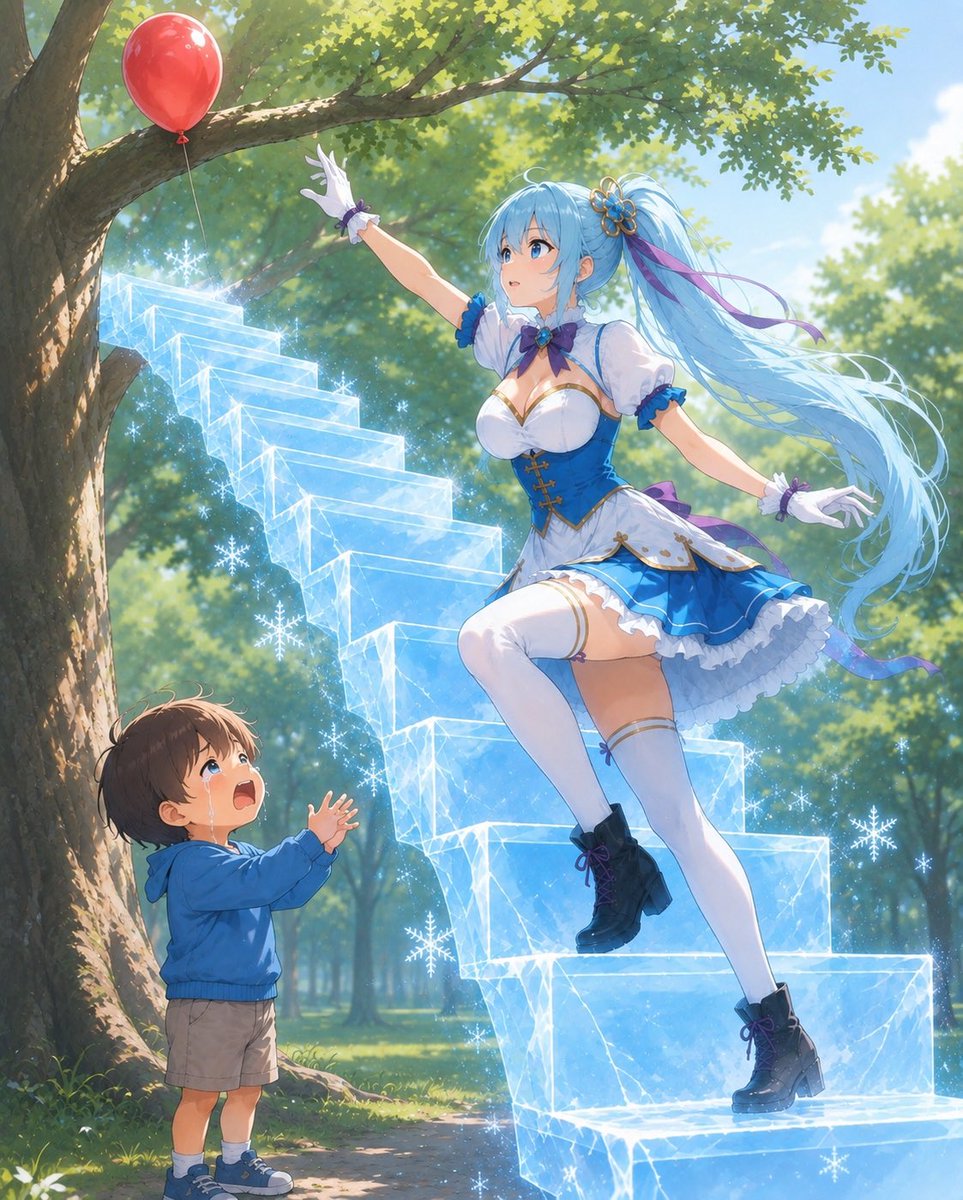 m_u_nexus's tweet photo. 子供のために木の上に止まっている風船を取ってあげる魔法少女 https://t.co/XNfN4qbuSc
