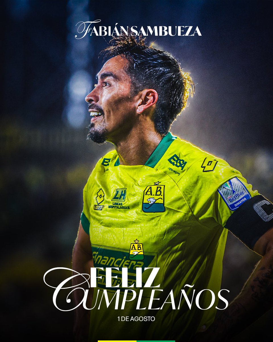 ABucaramanga's tweet photo. #CumpleañosLeopardo🔰

Hoy celebramos el cumpleaños de nuestro mago, 𝐅𝐚𝐛𝐢𝐚́𝐧 𝐒𝐚𝐦𝐛𝐮𝐞𝐳𝐚, un campeón de la familia leoparda. ¡Le deseamos muchos éxitos, alegrías y un feliz cumpleaños!🪄 🐆 https://t.co/gIiwvZXLX2