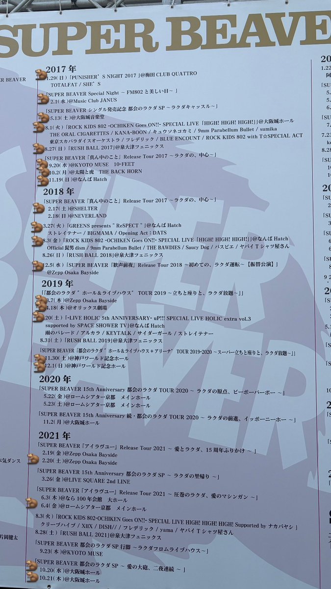 KID178's tweet photo. HISTORY of SUPER BEAVER ✖️GREENS
行ったところ🦫 https://t.co/39PRtLfzgn